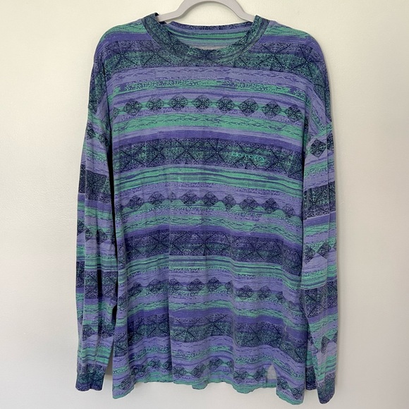Vintage Gotcha Striped Geometric Long Sleeve - Picture 1 of 5